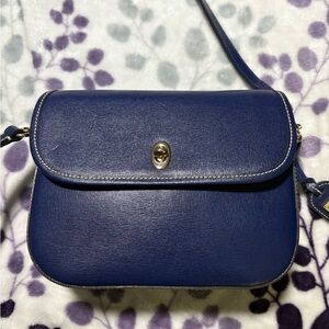 NEW! Dooney and Bourke Saffiano Leather Flap Saddle Crossbody Bag in Marine Blue